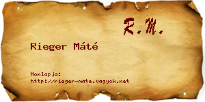 Rieger Máté névjegykártya