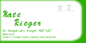 mate rieger business card